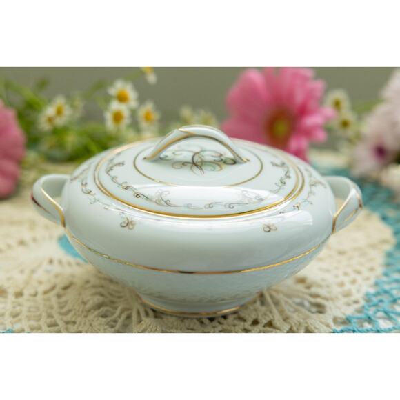 Noritake China 5404 Esquire Sugar Bowl & Creamer Set - Picture 4 of 10